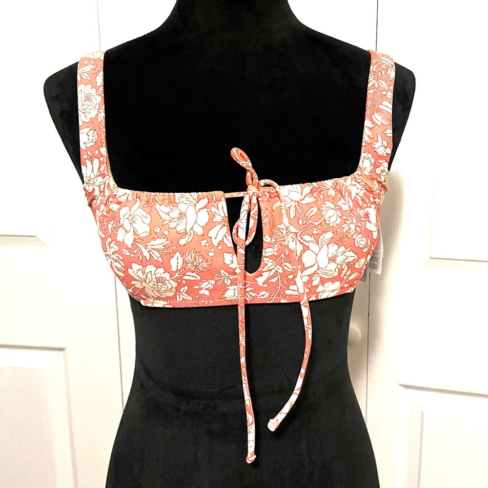 JCrew Swim Tie Front Square Neck Bikini Top Sz XS - Picture 3 of 14